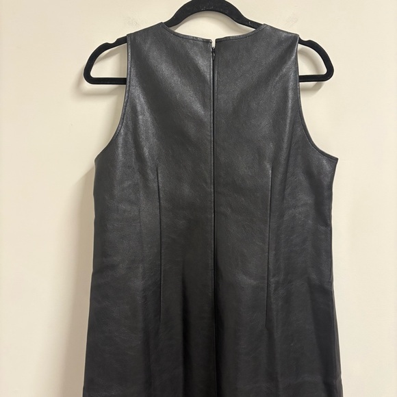 NWT J Crew Factory Black Faux-leather shift dress Size 8 - Picture 6 of 7